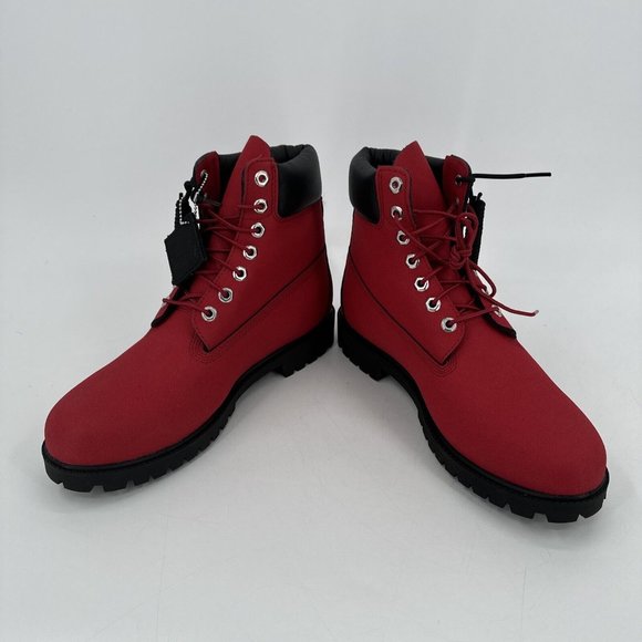 Timberland Heritage Men's Boots Waterproof Red Black Helcor Size 10 NEW in Box - Picture 11 of 14